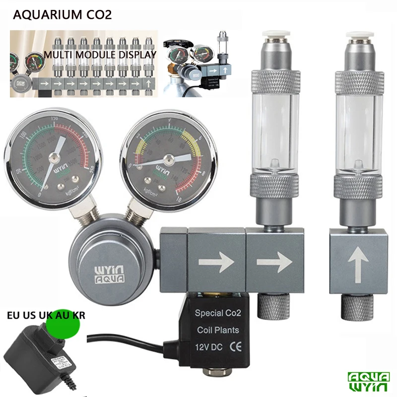 Co2 Regulator Dual Stage - Aquarium CO2 Regulator Dual Meter Solenoid
