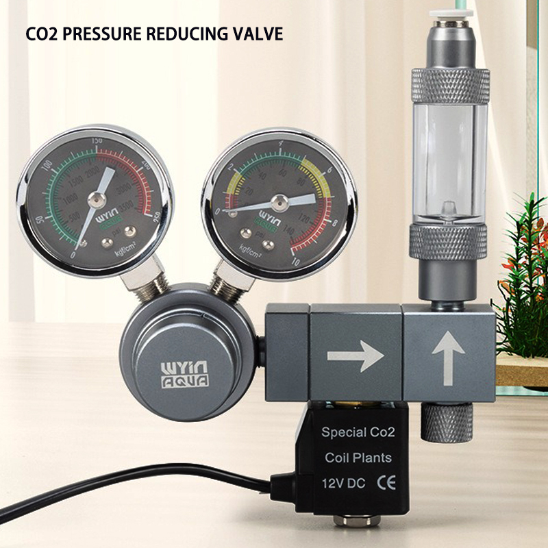 Co2 Regulator Dual Stage - Aquarium CO2 Regulator Dual Meter Solenoid
