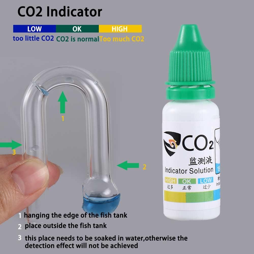 Glass Co2 Drop Checker - Grass Tester Monitor Fish Tank For