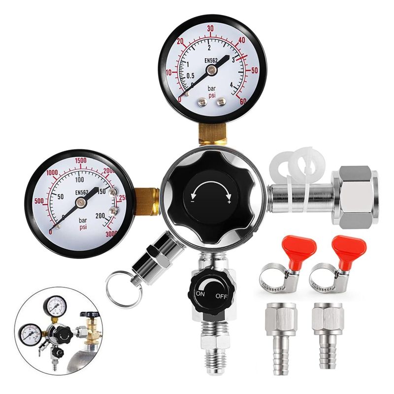 Co2 Regulator Dual Stage - CGA-320 Keg Regulator,Dual Stage Gauge Co2
