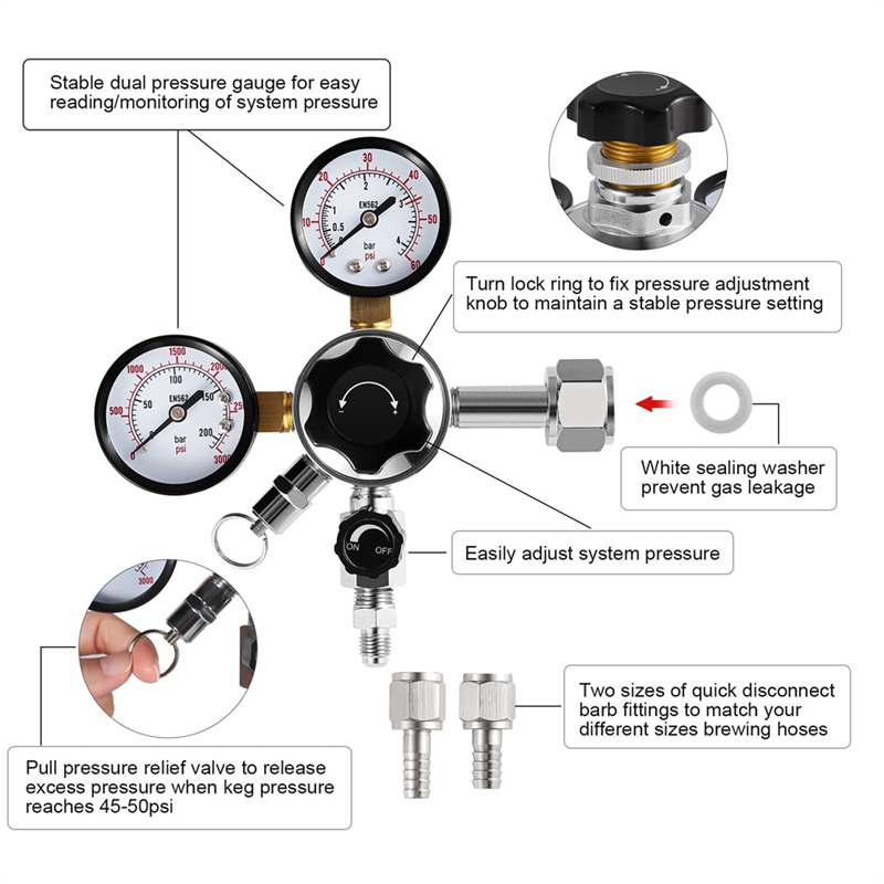 CGA-320 Keg Regulator,Dual Sta - đánh giá và giá Co2 Regulator Dual Stage