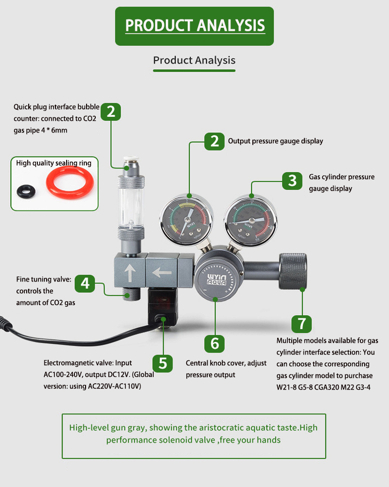 Aquarium DIY Co2 regulator dua - đánh giá và giá Co2 Regulator Dual Stage