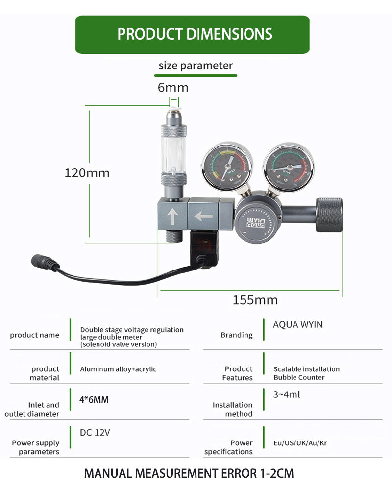 Aquarium DIY CO2 Regulator Dua - đánh giá và giá Co2 Regulator Dual Stage