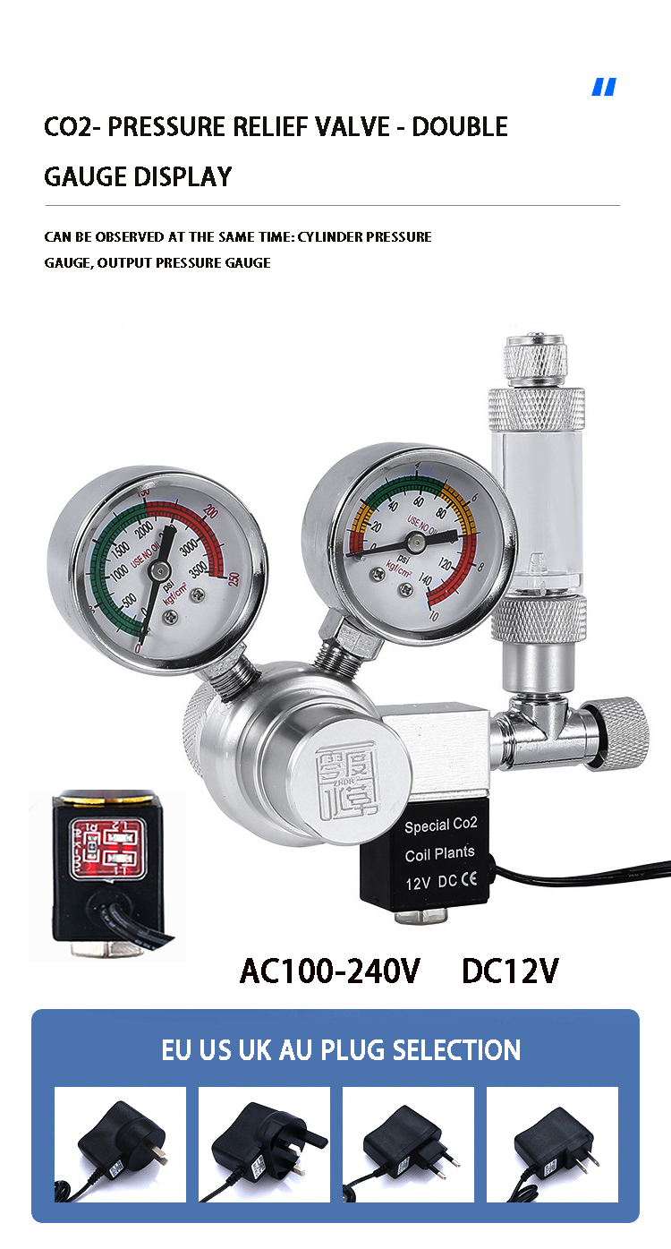 Aquarium CO2 regulator solenoi - đánh giá và giá Aquarium Plant Grass