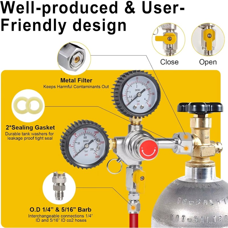 Dual Gauge CO2 Tank Regulator  - đánh giá và giá Co2 Regulator Dual Stage