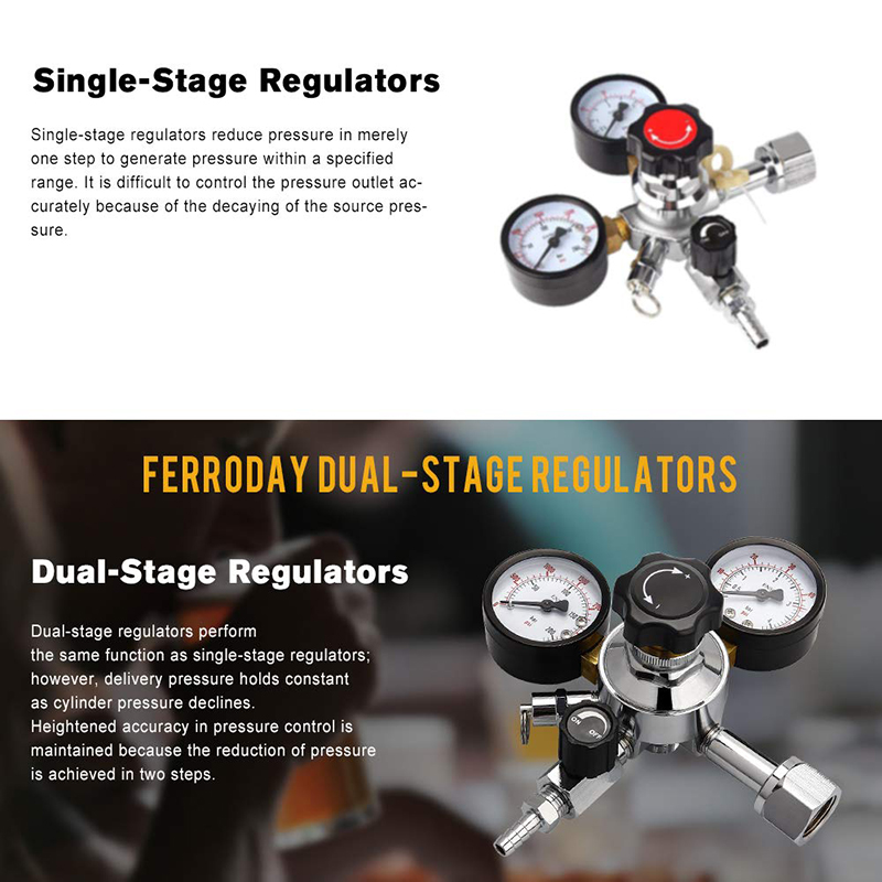 Hai Đồng Hồ Đo CO2 Dự Thảo Bia - đánh giá và giá Co2 Regulator Dual Stage